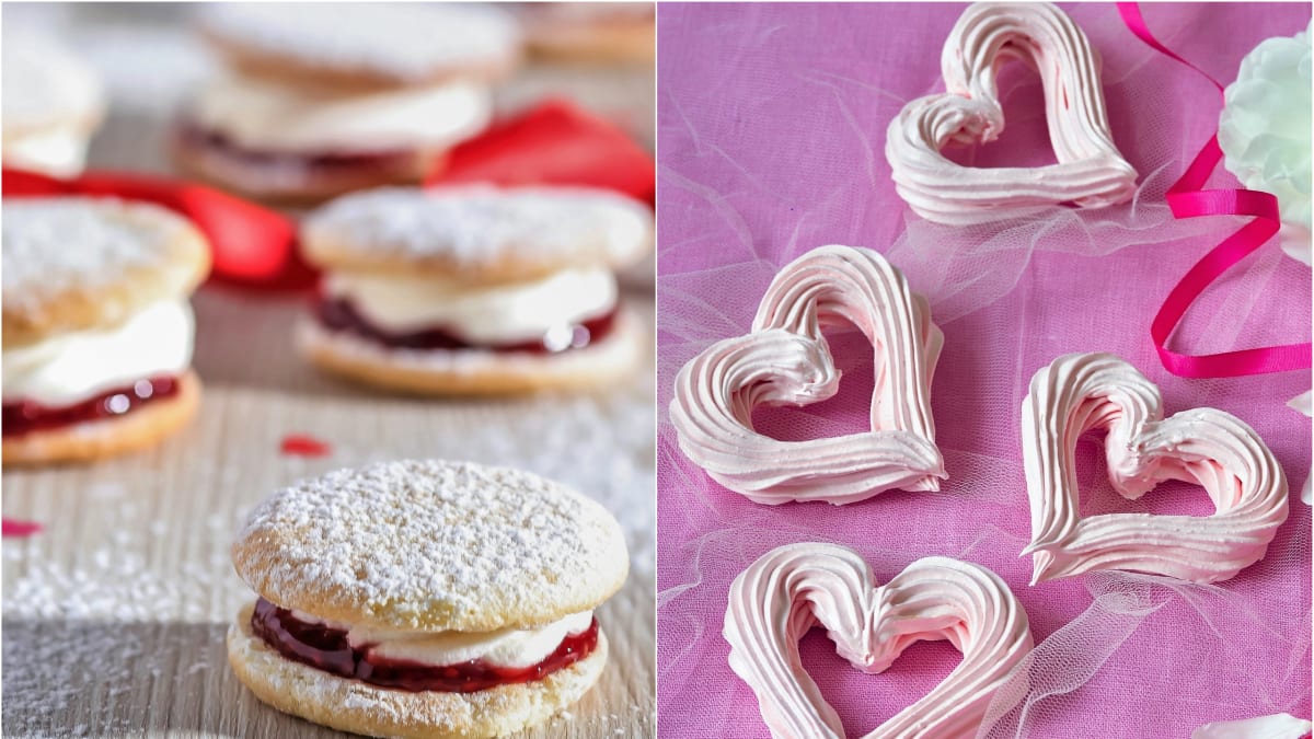 Nejsladší Valentýn: Udělejte domácí  tiramisu s jahodami, růžová srdce z bezé a piškotové pusinky