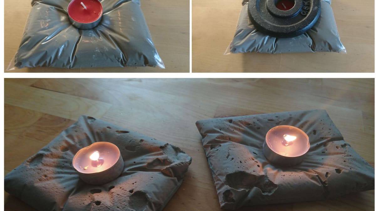 Polštářek pod mýdlo, svíčku i žárovku. Dejte se do výroby dekorací z betonu 4