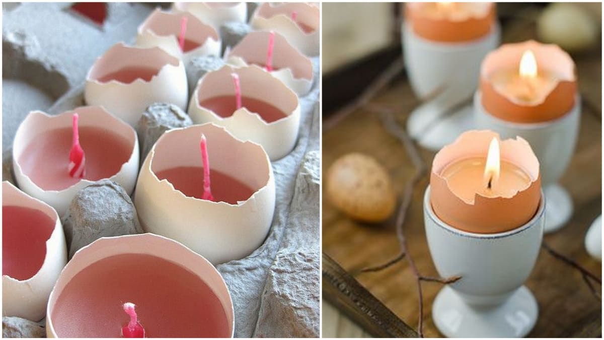 Velikonoční svíčky ve tvaru vajíček i ve skořápce 3