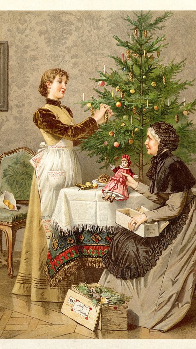 Romantická až sentimentální tvář Vánoc se ustálila až během 19. století a hodně k tomu přispěla i tehdejší novinka  ozdobený vánoční stromek