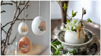 Velikonoční dekorace ze skořápek. Vytvořte mini zahrádku, věnce a svíčky