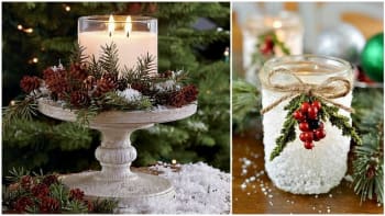 Vytvořte nejkrásnější vánoční svícny. Využijte zavařovačky, tácy na cukroví i jablka