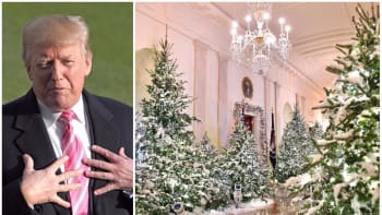 GALERIE: Takhle si Trump vyzdobil Bílý dům. Udělal z Vánoc příšerný kýč?