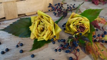 Růže z podzimních listů: Vyrobte si jednoduchou dekoraci plnou barev