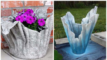 DIY: Vyrobte si originální betonový květináč ze starého ručníku