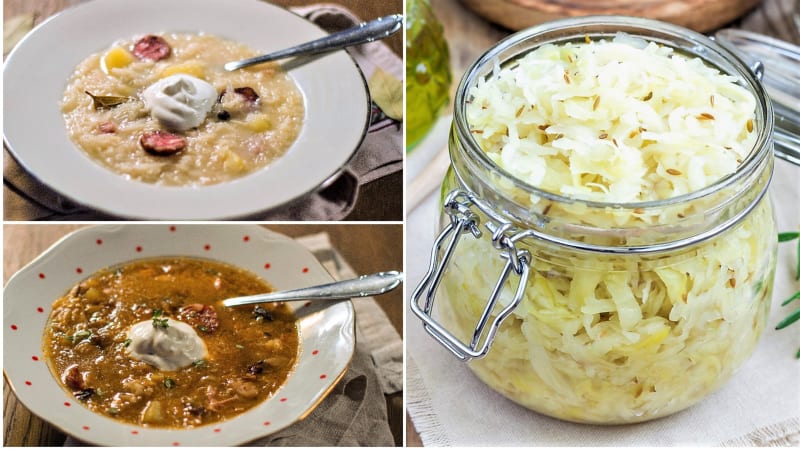 Polévky z kysaného zelí a brambor: Valašská kyselica a slovenská kapustnica