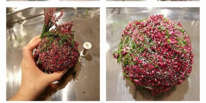 Vytvořte si květinovou dekoraci ve tvaru koule 6