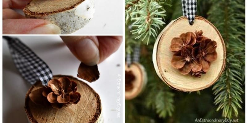 Vánoční ozdoby a dekorace z dřevěných koleček 2