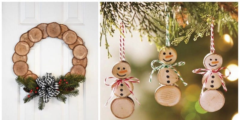 Vánoční ozdoby a dekorace z dřevěných koleček 1