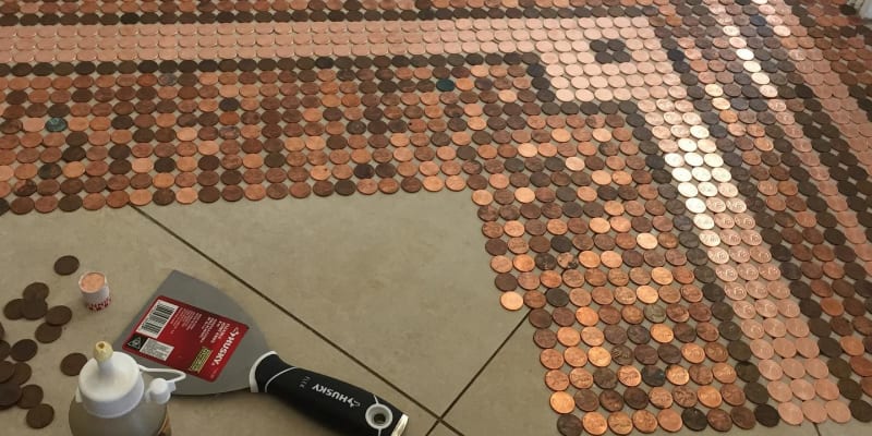 Podlaha z mincí 1