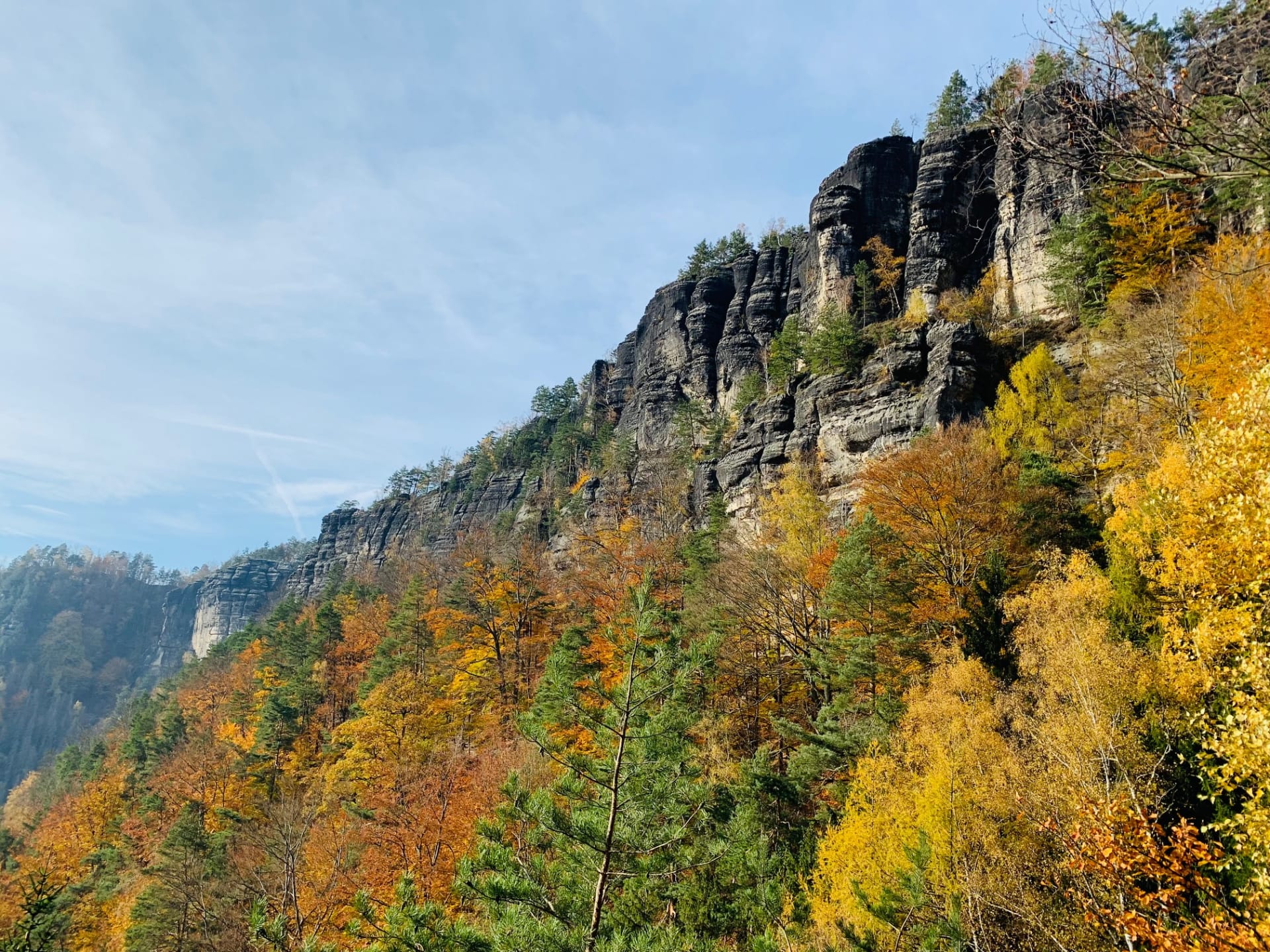 Národní park České Švýcarsko, stezka z Mezní Louky k Pravčické bráně