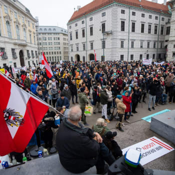 Demonstrace v rakouské Vídni.