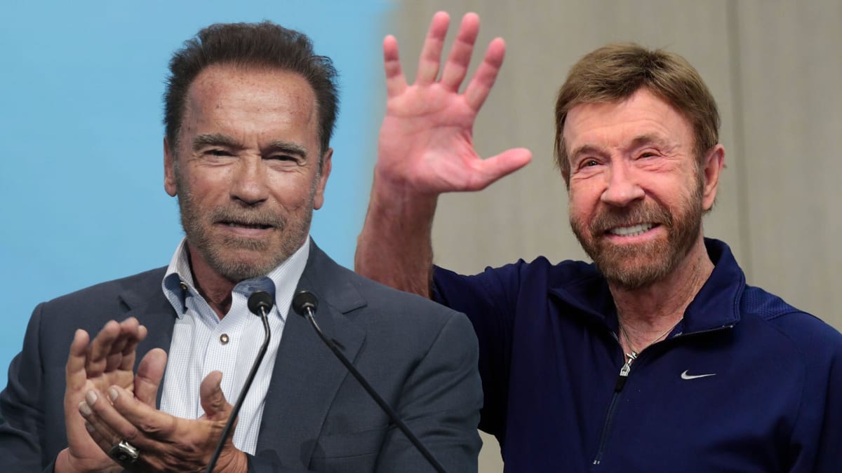 Slováci chtěli pro očkovací kampaň využít i zahraniční hvězdy jako Arnolda Schwarzeneggera nebo Chucka Norrise. (Koláž CNN Prima NEWS)
