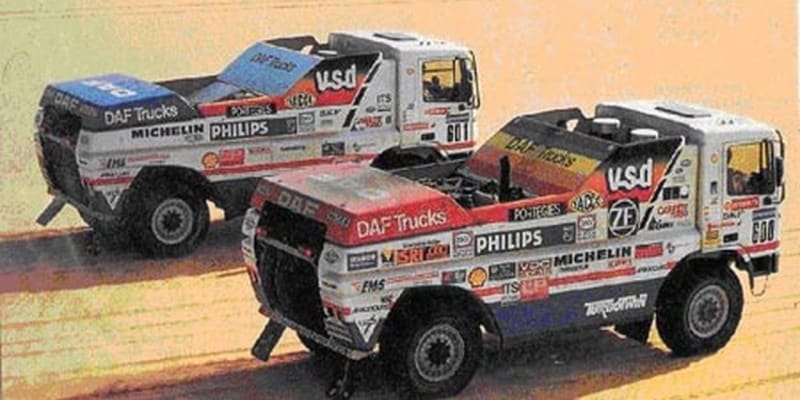 Mezi kamiony zase dvoumotorový Turbotwin DAF legendárního Jana de Rooye, který svého času bojoval o vítězství v absolutním pořadí.