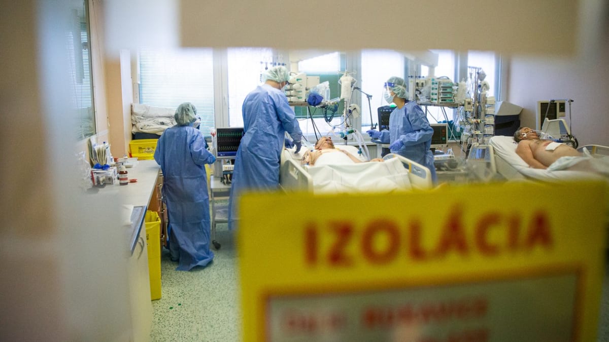 Slovenští zdravotníci se starají o covidové pacienty.