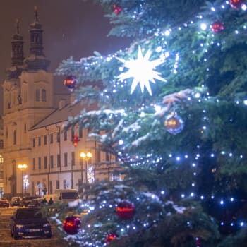 Vánoční strom na Velkém náměstí v Hradci Králové