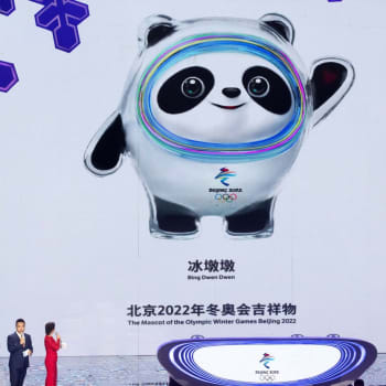 Maskot zimních olympijských her v Pekingu.