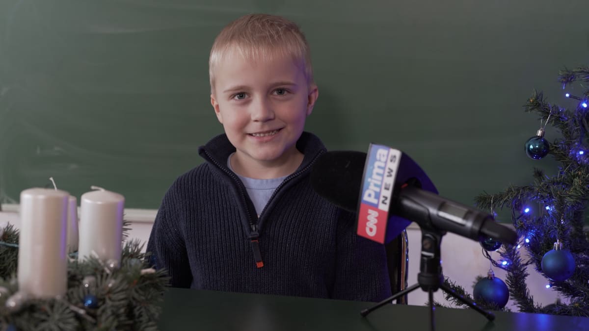 Děti ze základní školy v Chlumíně CNN Prima NEWS popsaly, jak vnímají Vánoce.