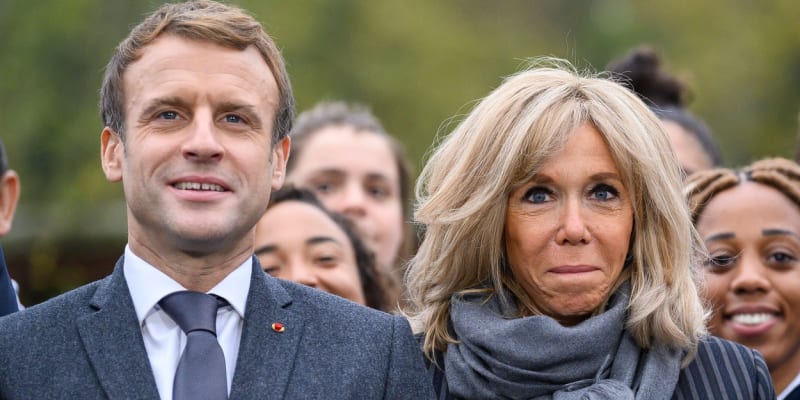 První dáma Francie Brigitte Macronová se svým manželem a prezidentem Emmanuelem Macronem