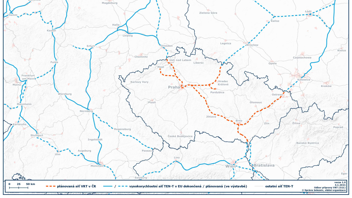 Vysokorychlostní tratě ve střední Evropě - Správa železnic