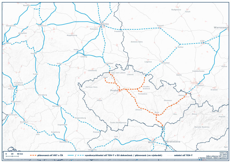 Vysokorychlostní tratě ve střední Evropě - Správa železnic
