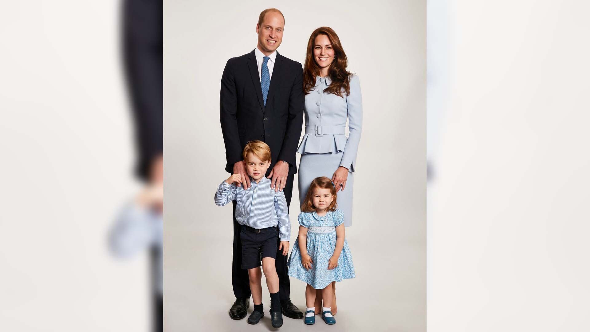Fotografie dětí a manželky prince Williama na vánoční přání z roku 2017
