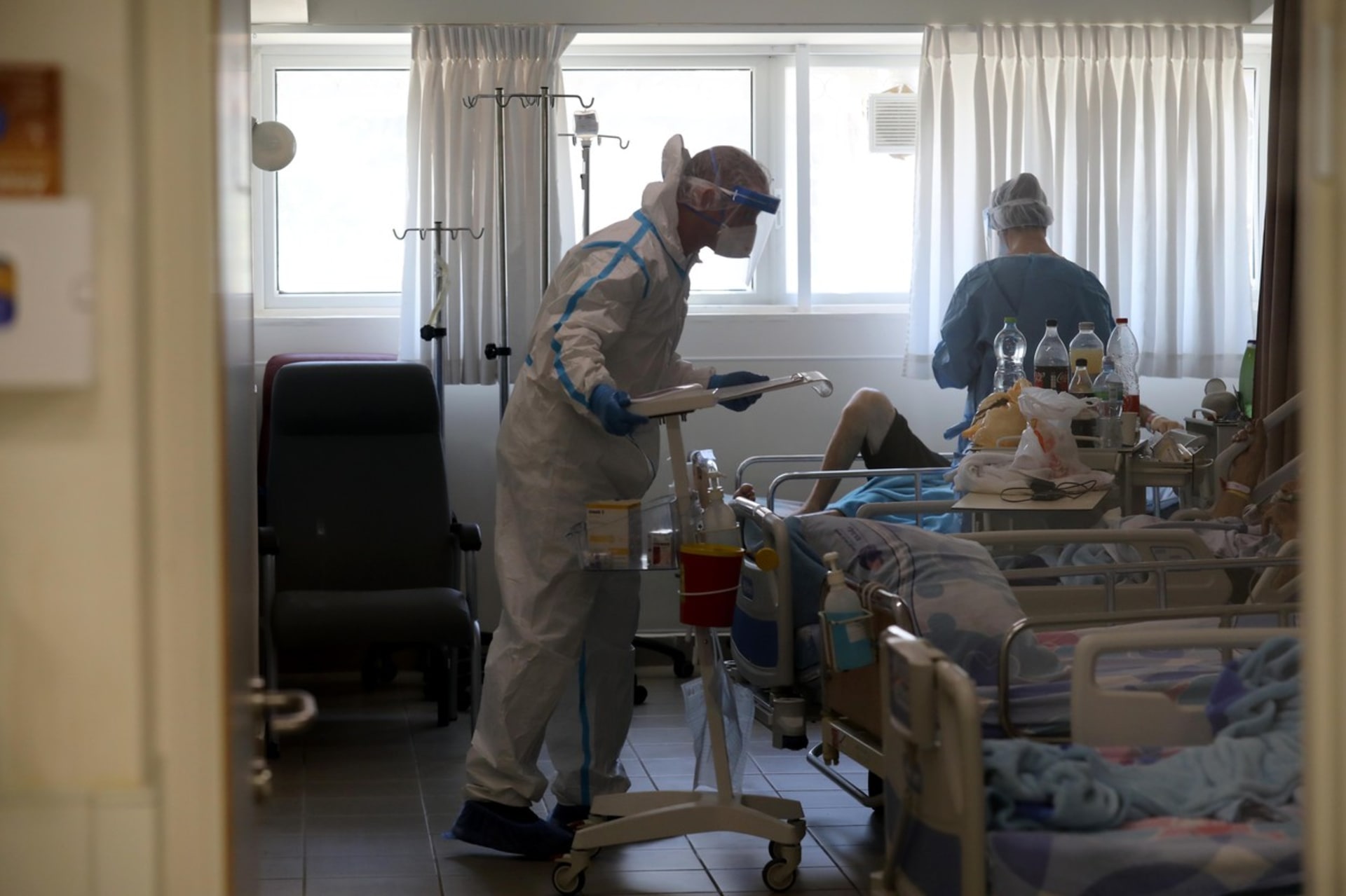 Covidové oddělení v izraelské nemocnici