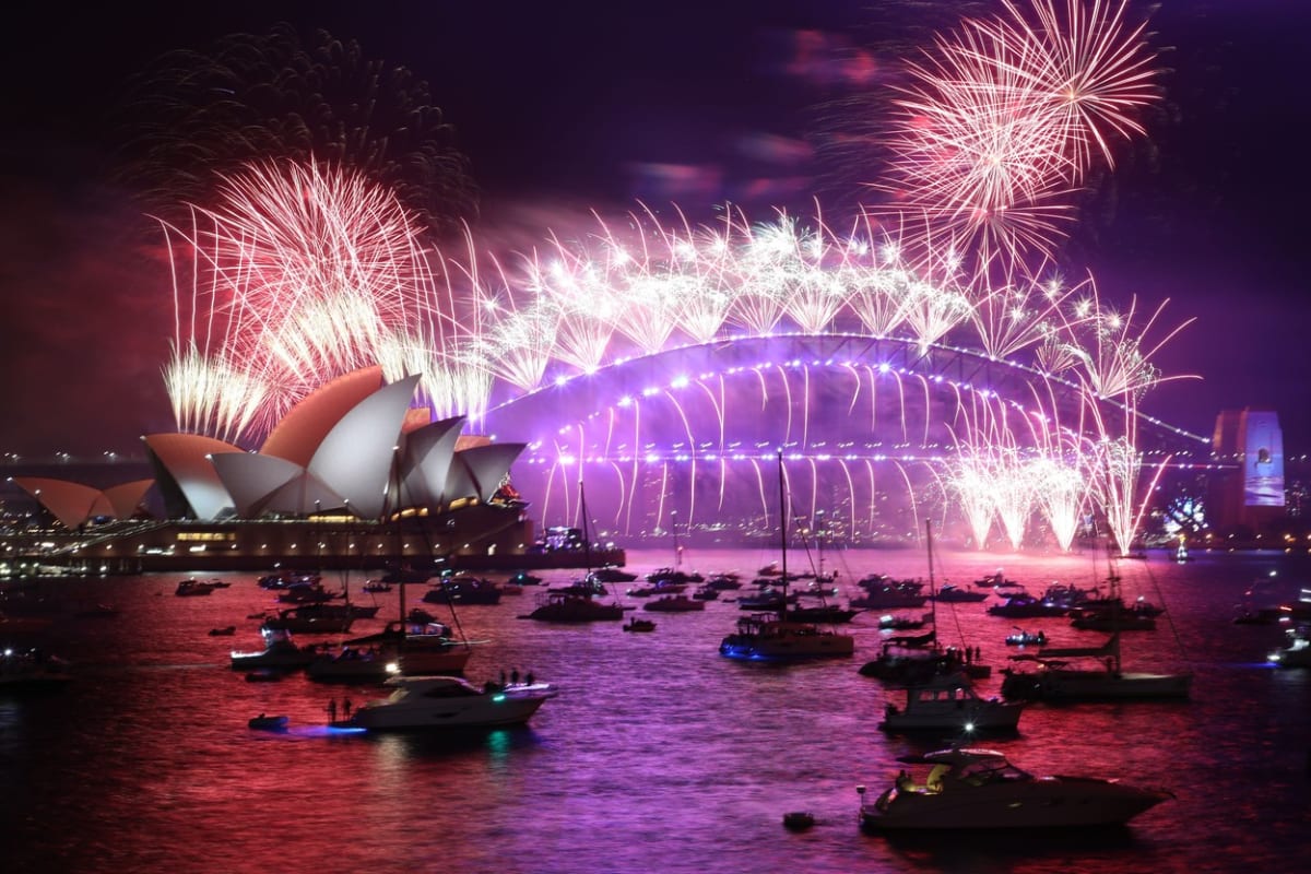 Oslavy Nového roku v australském Sydney.