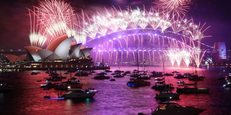 Oslavy Nového roku v australském Sydney.