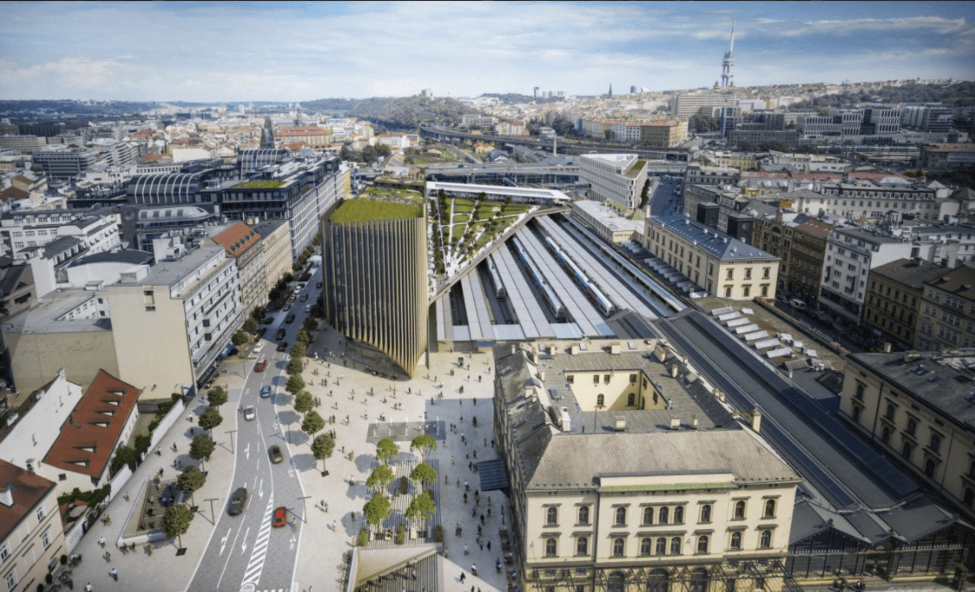 Projekt revitalizace pozemků v okolí Masarykova nádraží vychází z dílny architektonického ateliéru Zaha Hadid Architects.
