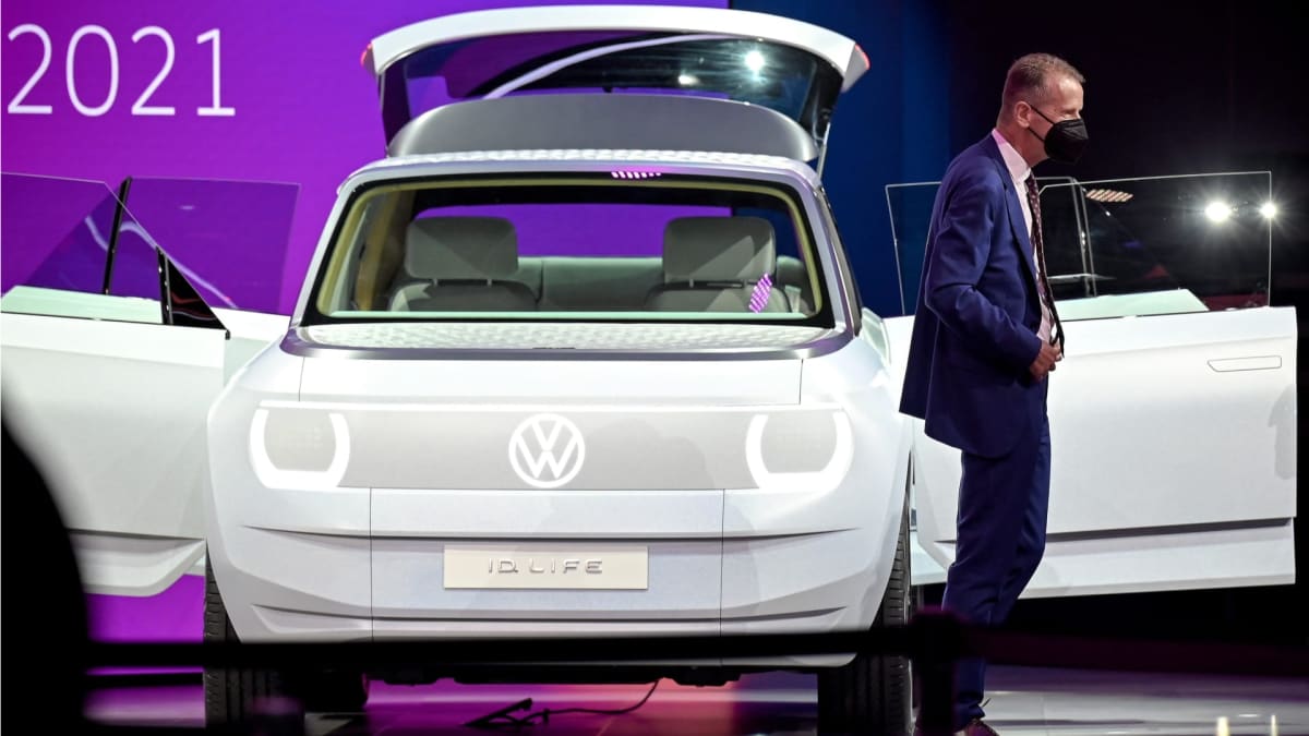Šéf Volkswagen Herbert Diess na mezinárodní výstavě v Mnichově v září 2021