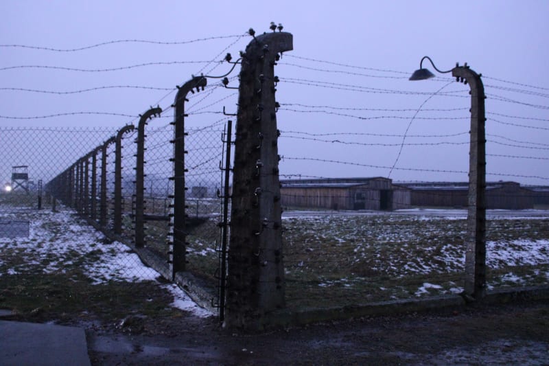 Koncentrační a vyhlazovací tábor Osvětim-Birkenau dnes (snímek z  26. ledna 2022)