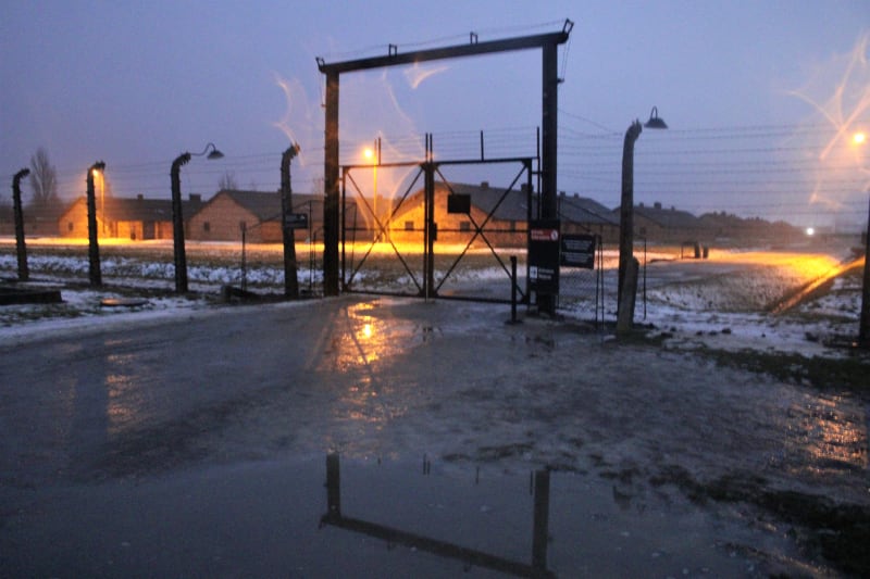 Koncentrační a vyhlazovací tábor Osvětim-Birkenau dnes (snímek z  26. ledna 2022)