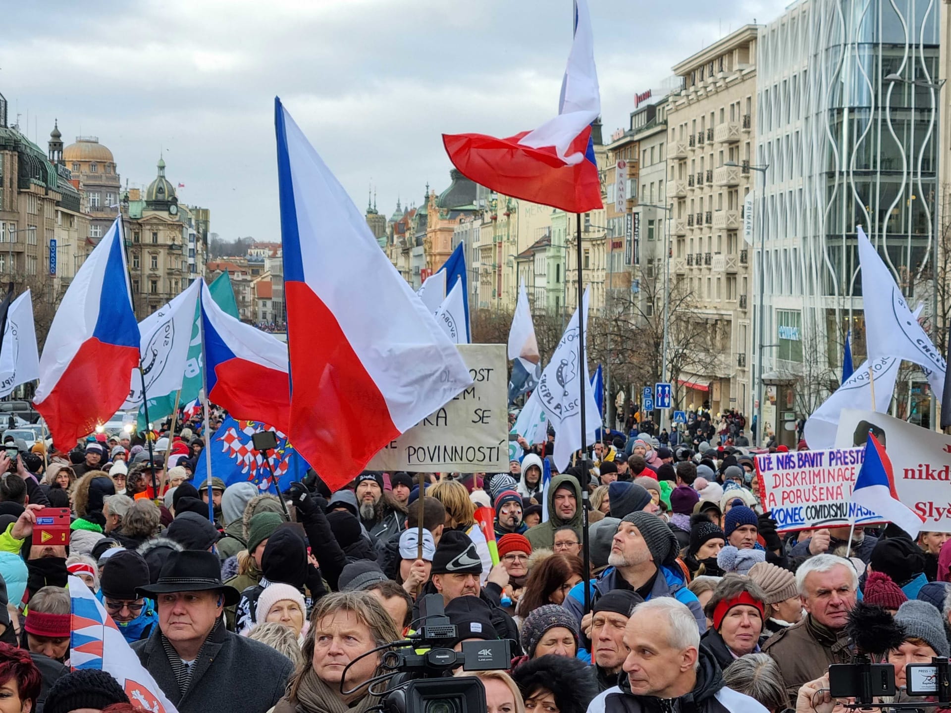 Demonstrace na Václavském náměstí 31. ledna 2022