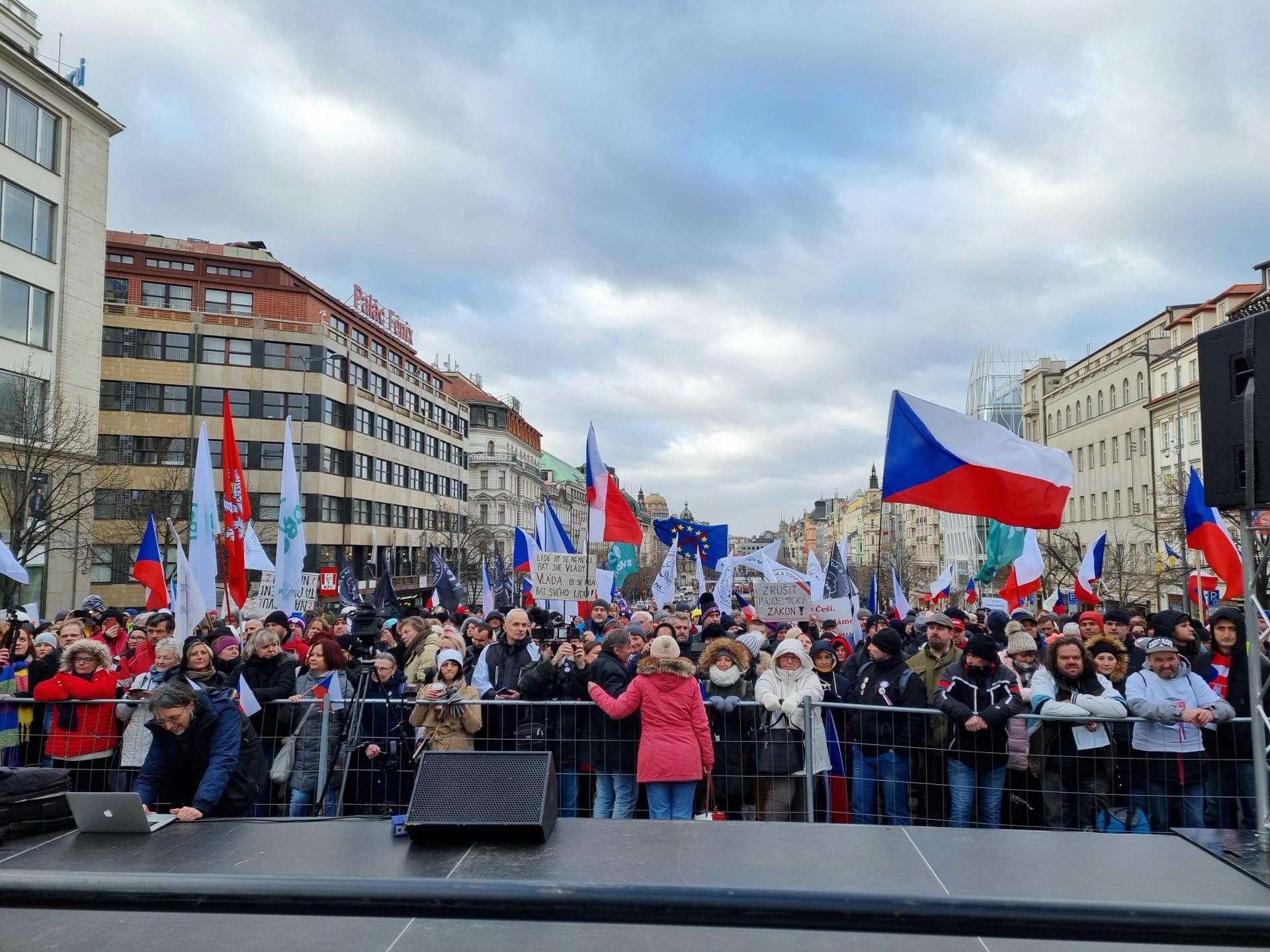 Demonstrace na Václavském náměstí 31. ledna 2022