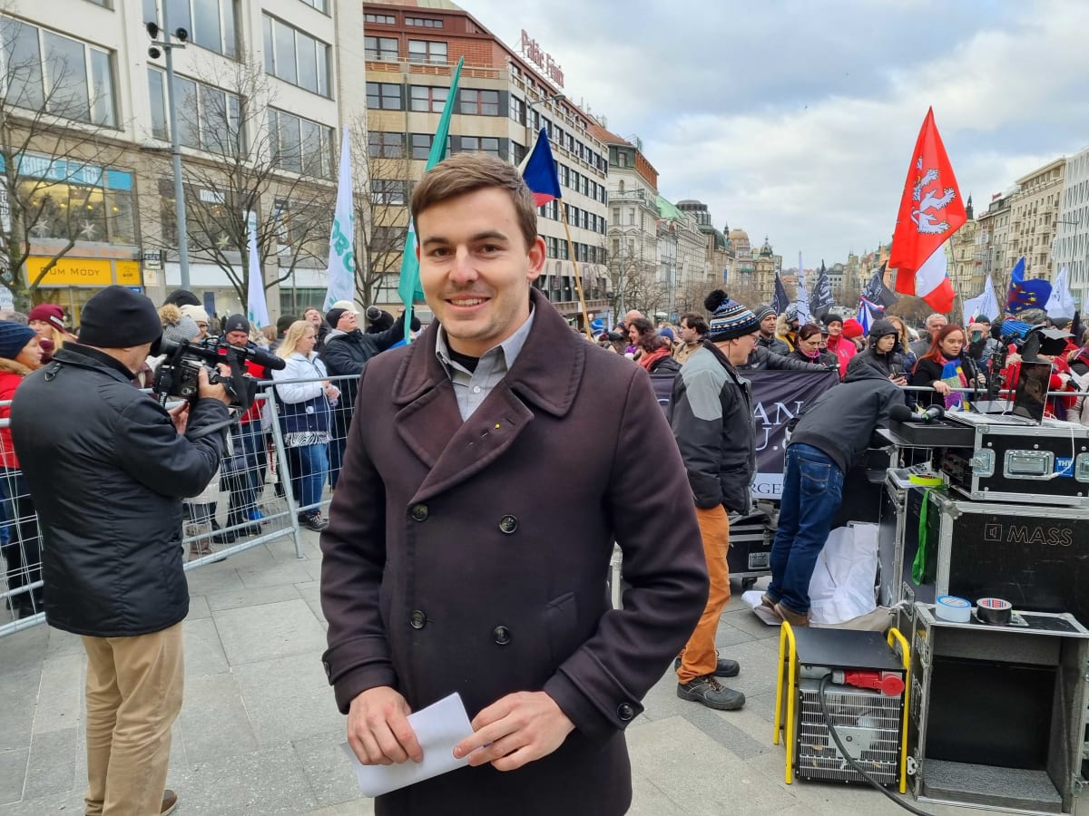 Svolavatel demonstrace Libor Vondráček – šéf Svobodných
