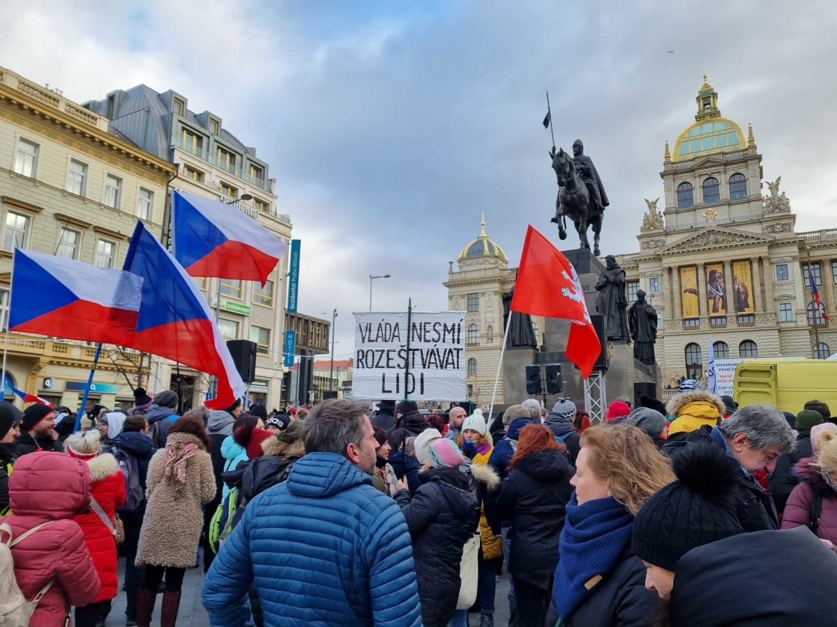 Demonstrace Václavské náměstí 30. ledna 2022