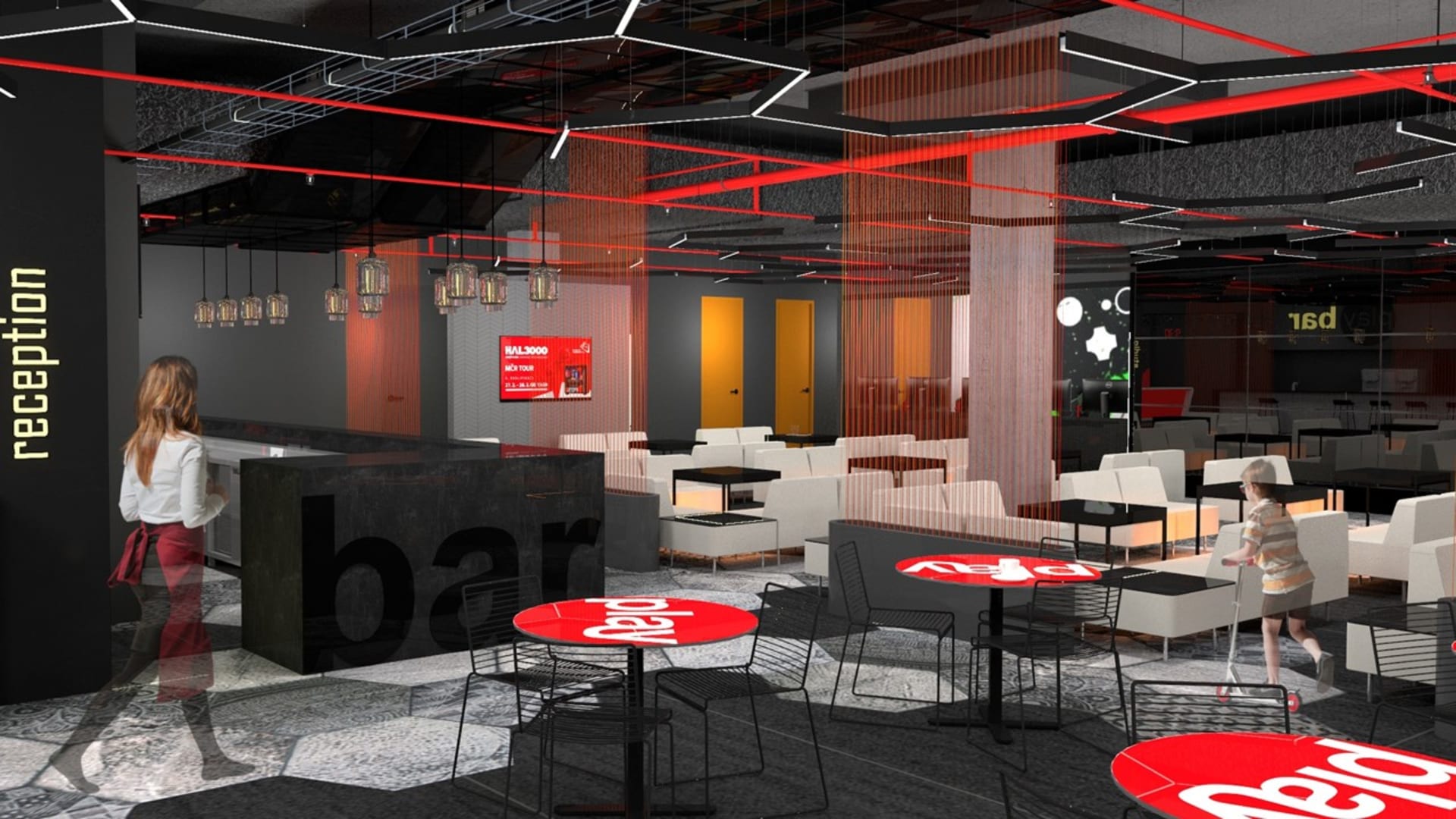 Vizualizace Vodafone PLAyzone Areny slibuje prostory s barem i místnosti s počítači.