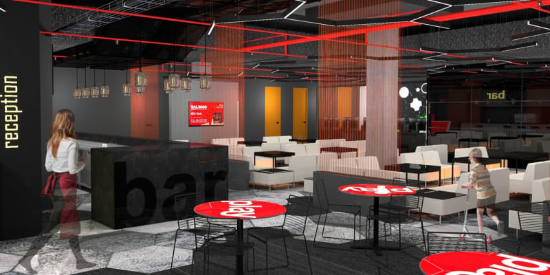 Vizualizace Vodafone PLAyzone Areny slibuje prostory s barem i místnosti s počítači.