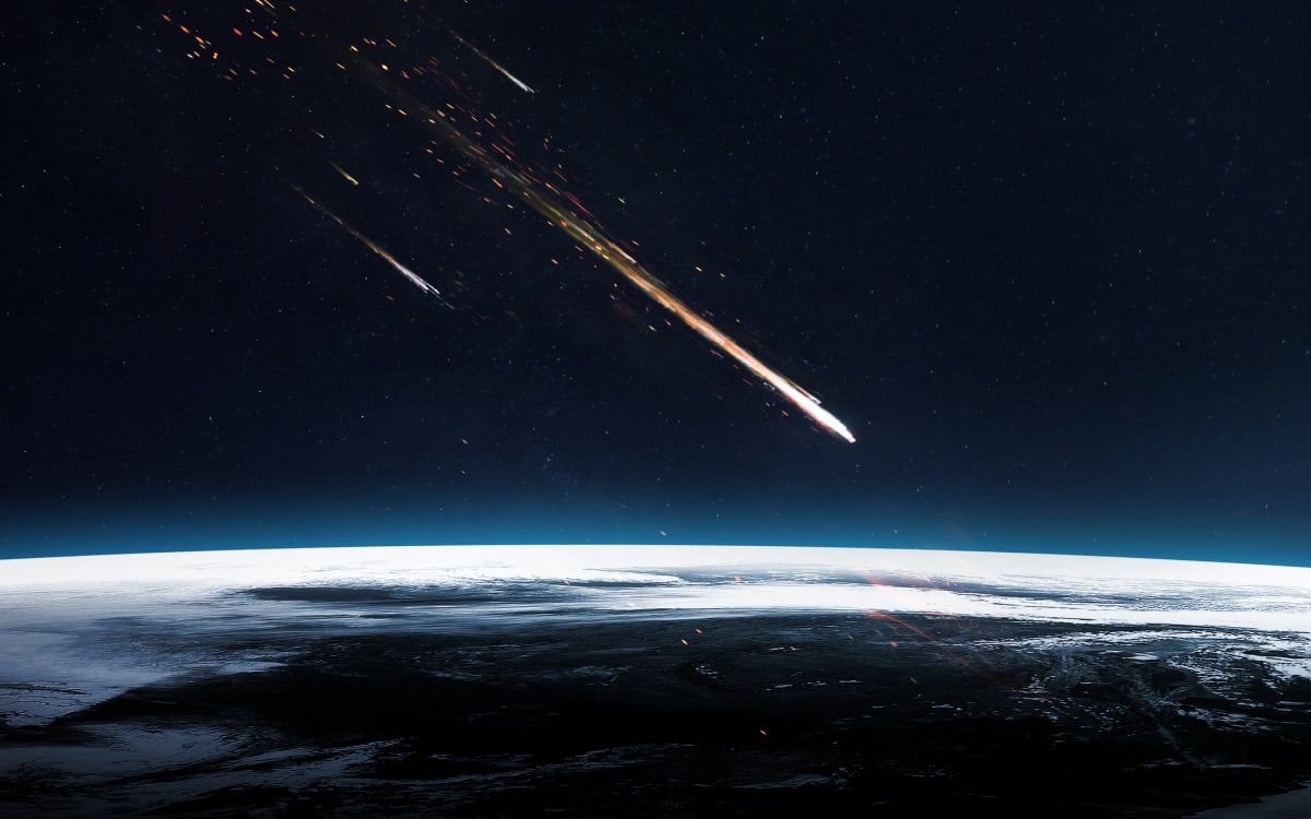 Meteor směřující k Zemi