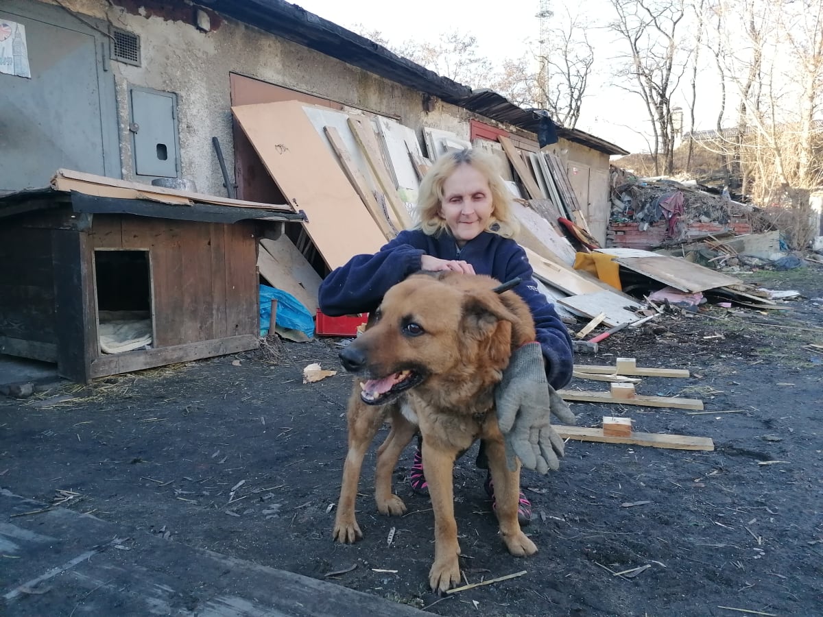 Žena žijící v ostravské garáži se svým psem Rexem. Ten už díky čtenářům CNN Prima NEWS dostal nový domov v podobě psí boudy.