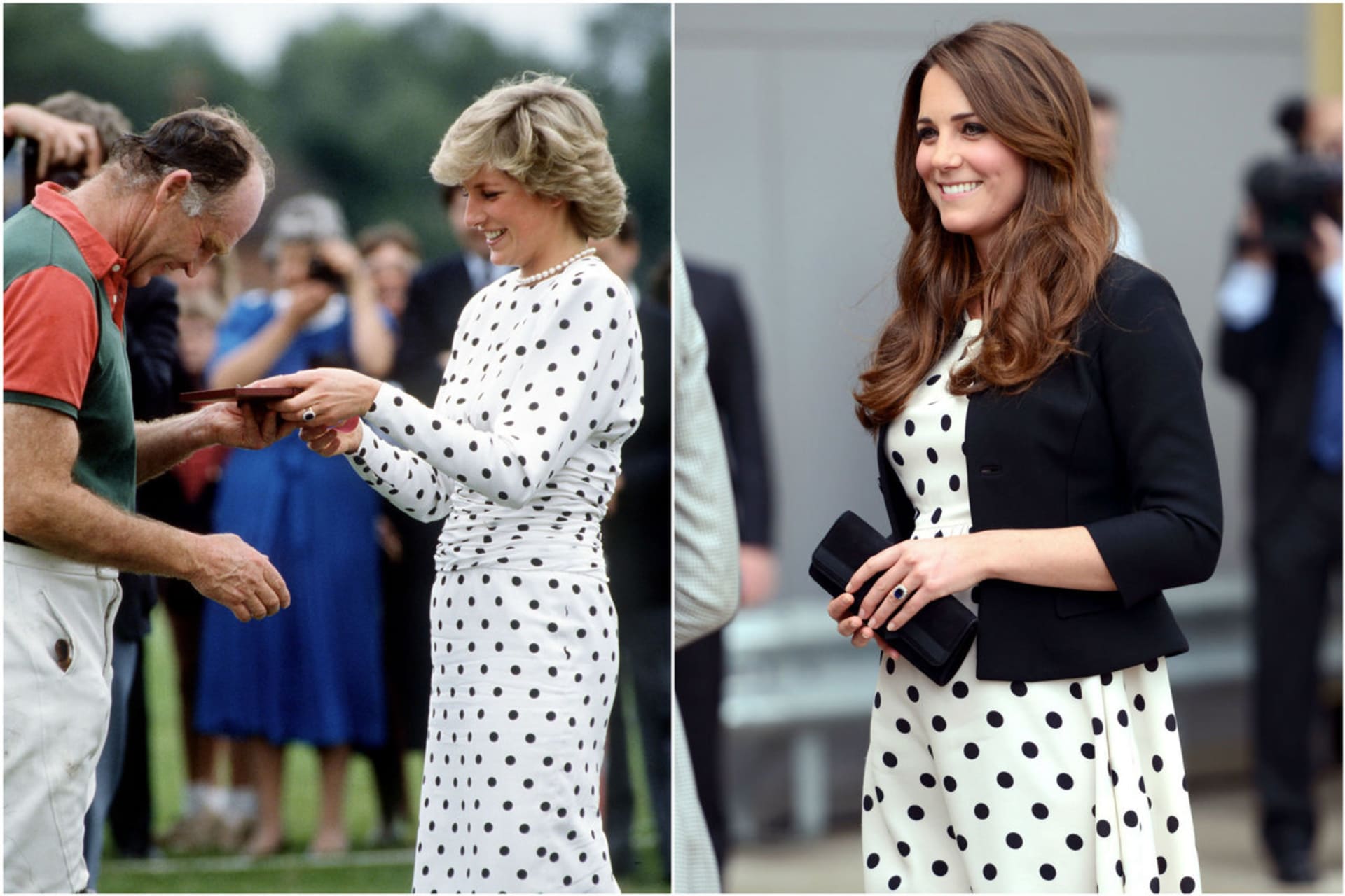Srovnání Diany a Kate – šaty