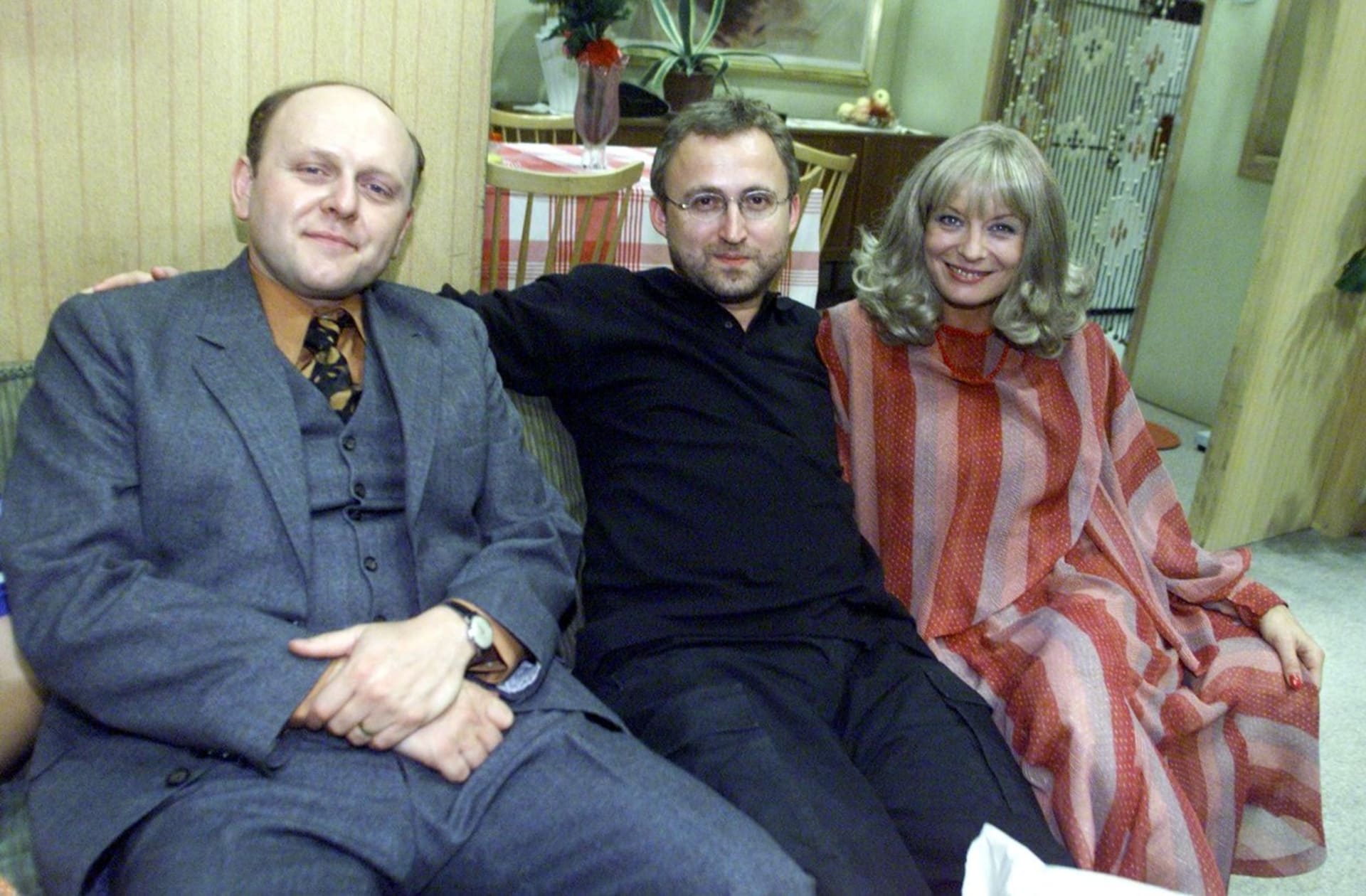 S Jaroslavem Duškem a Janem Hřebejkem při natáčení filmu Pupendo
