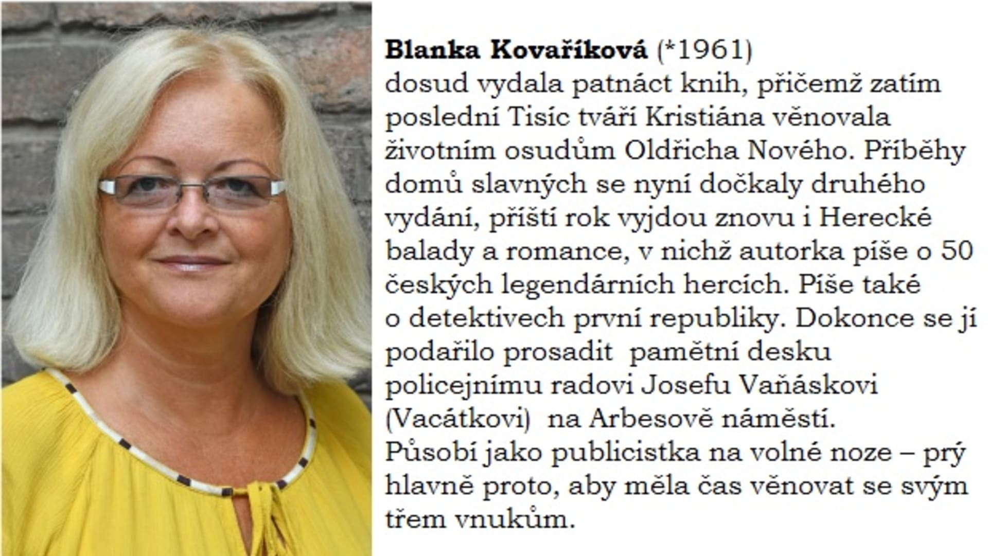 Blanka Kovaříková - vizitka