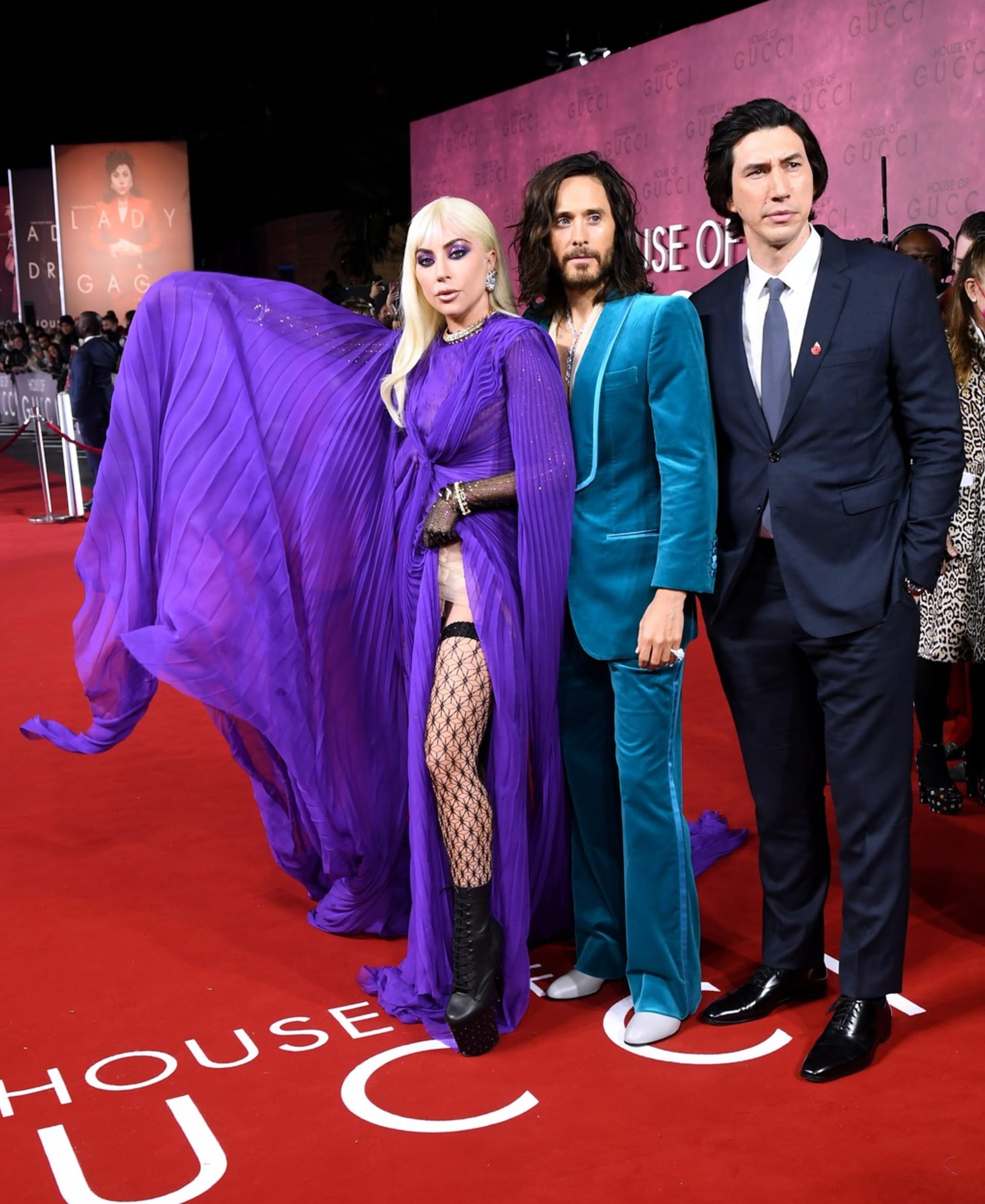 Lady Gaga na londýnské premiéře Klan Gucci