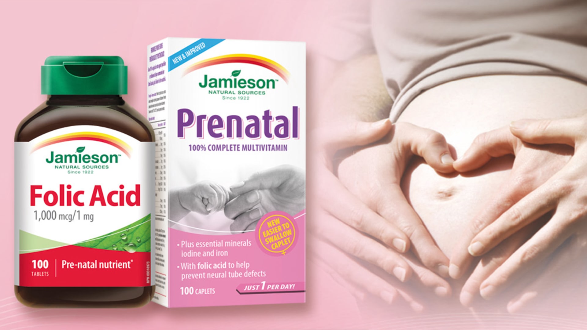 Doplňky stravy Jamieson: Kyselina listová a Prenatal COMPLETE multivitamín