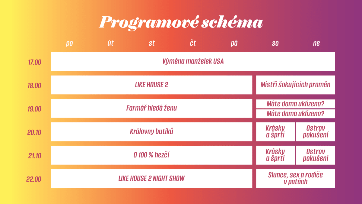 Programové schéma Prima SHOW.