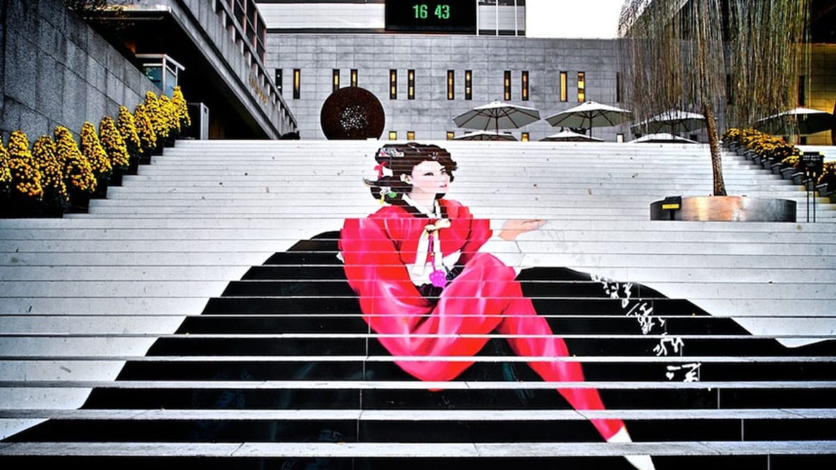 Schody do hudebního divadla v Soulu, Jižní Korea