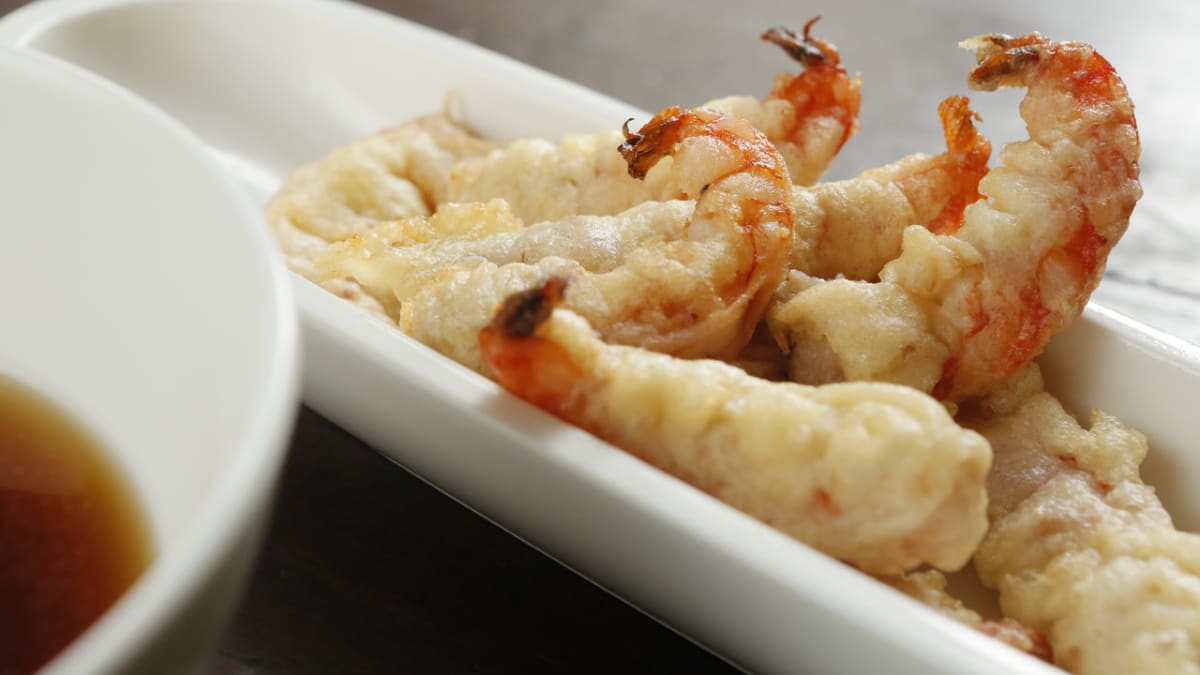 Krevetová tempura.