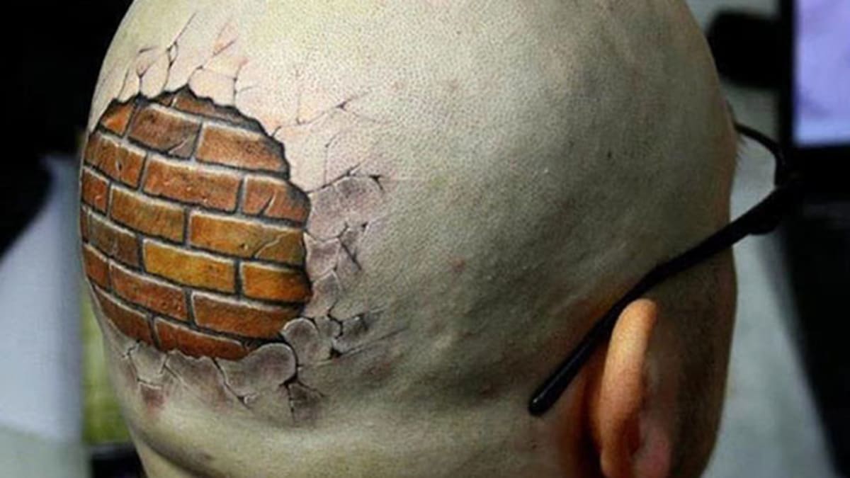 3D tetování - Tvrdá hlava